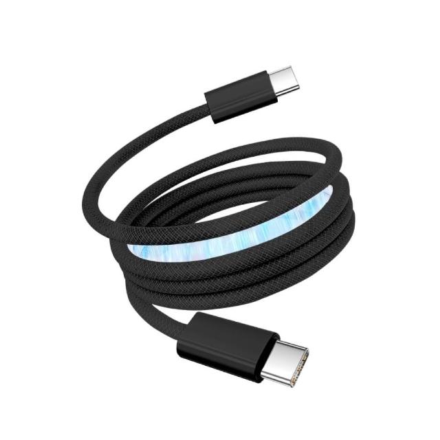 【ZA 喆安】USB2.0 Type-C to C磁吸編織充電線1m(適用iPhone 18/17/MacBook/iPad手機快充線)