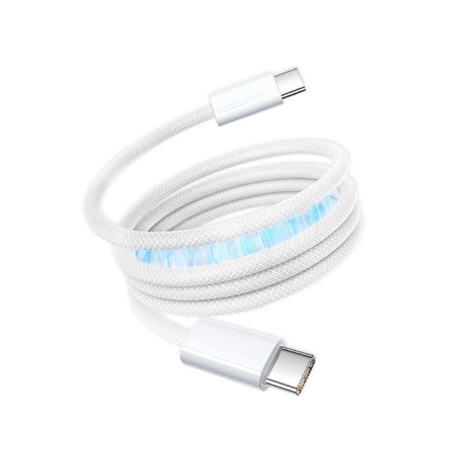 【ZA 喆安】USB2.0 Type-C to C磁吸編織充電線1m(適用iPhone 18/17/MacBook/iPad手機快充線)