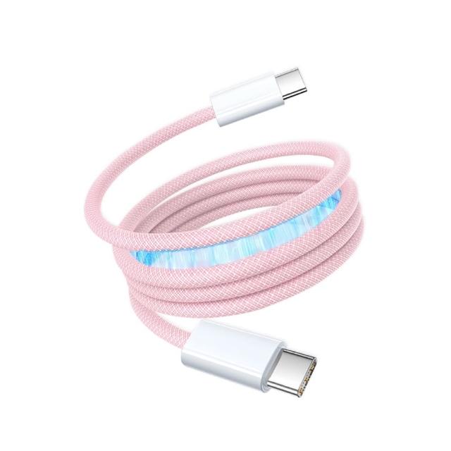 【ZA 喆安】USB2.0 Type-C to C磁吸編織充電線1m(適用iPhone 18/17/MacBook/iPad手機快充線)