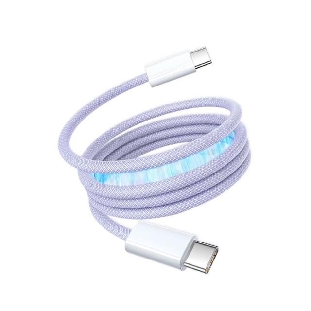 【ZA 喆安】Type-C to Type-C磁吸編織充電線1m(適用蘋果iPhone17/16/MacBook/iPad手機快充線)