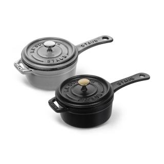【STAUB】琺瑯鑄鐵單柄醬料鍋10cm-石墨灰/黑色2色任選(德國雙人牌集團官方直營)