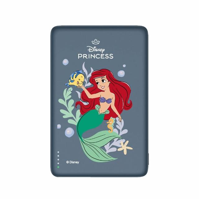 【Disney 迪士尼】20W 超薄磁吸無線充行動電源 5000mAh/P-159(米奇/三眼怪/維尼/小美人魚/灰姑娘/白雪公主)