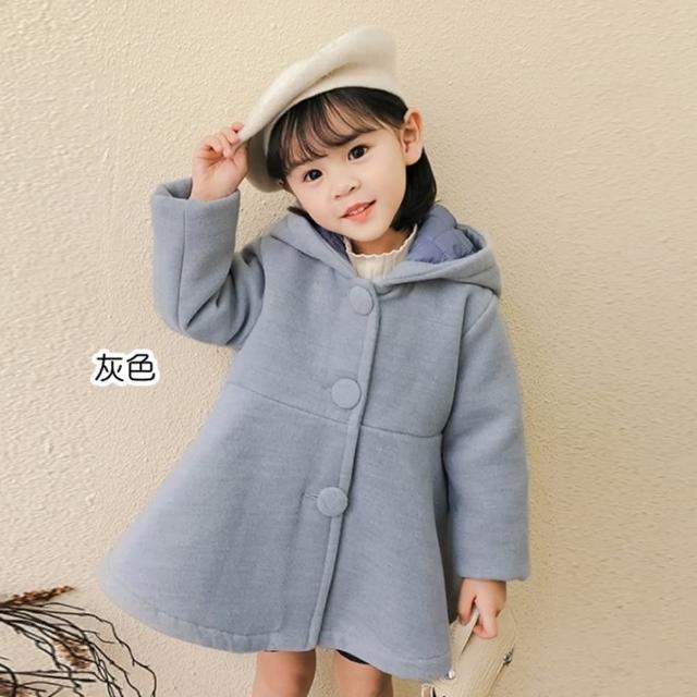 【橘魔法】(零碼出清)精靈尖尖帽毛尼傘擺大衣 連帽 外套 夾克 兒童 女童 童裝 過年 新年 大紅 聖誕 保暖