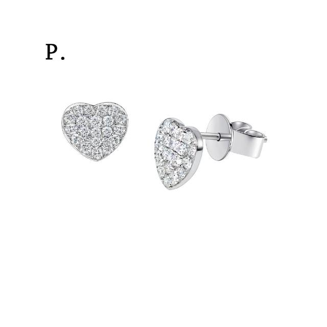 【IS DIAMOND】買一送一 50分 極美D色 滿鑽鑽石項鍊/手鍊/耳環 任選 小雛菊 愛心 蝴蝶(培育鑽石)