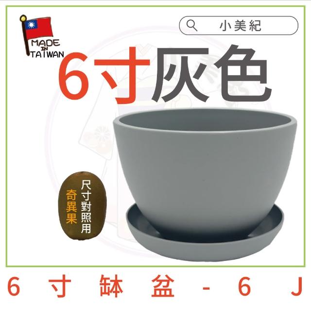 【小美紀】6寸缽盆附底盤(花盆 花架 圓盆 多肉盆 盆栽 水盤 肥料 多肉)