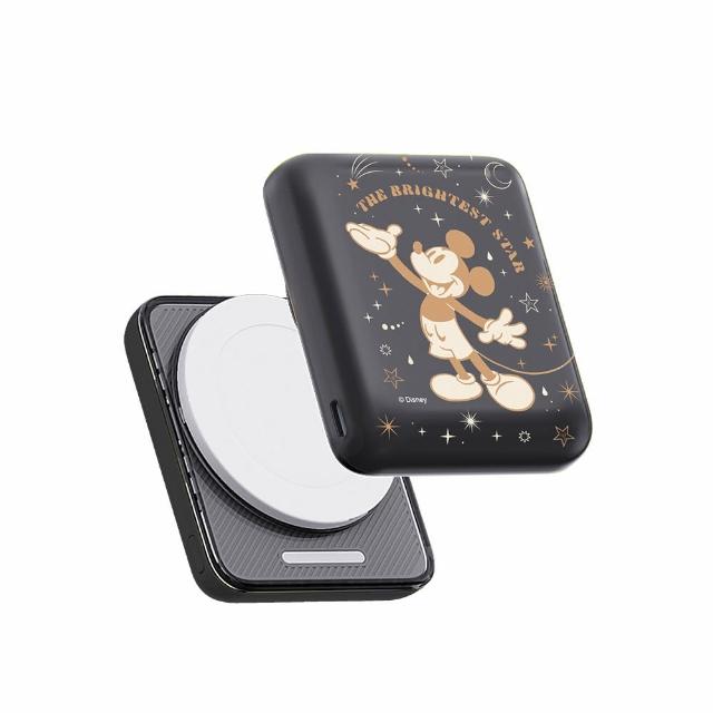 【Disney 迪士尼】磁吸晶磁行動電源 5000mAh(Magsafe/快充/維尼/三眼怪)