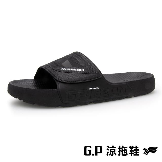 【G.P】男款防水親膚運動可調整式拖鞋G5689M-黑色(SIZE:M-XXL 共三色)