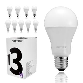 【GENTECH】10入 LED 燈泡 13W 保固兩年 國家CNS認證 節能 E27 球泡燈 全電壓