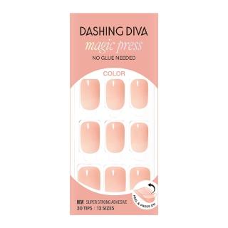 【DASHING DIVA】MAGICPRESS 薄型素色美甲片_裸感絲絨(免照燈 可修剪 素色 裸膚粉 顯白)