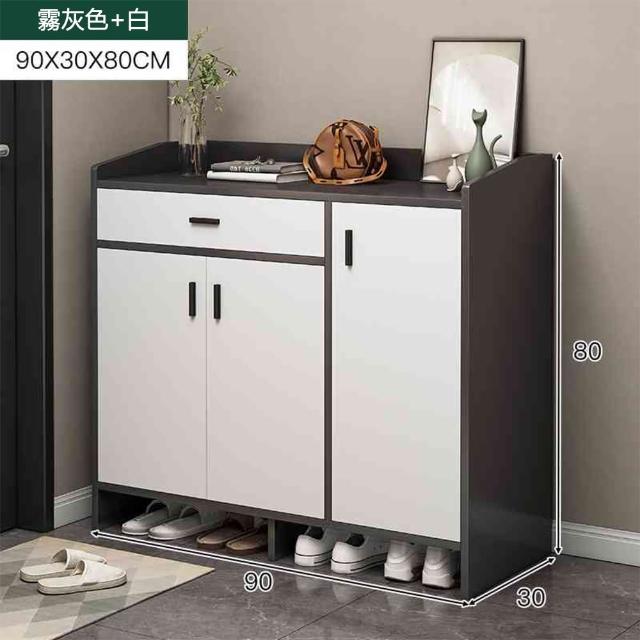 【YouPin】鞋櫃90*30*80家用門口入戶玄關櫃一體樓道外靠墻大容量儲物櫃(鞋櫃/玄關櫃/儲物櫃)