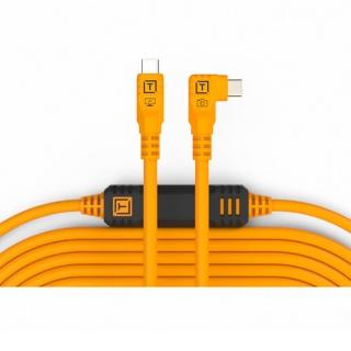 【TETHER TOOLS】CUC31RT2-BLK USB-C 轉 USB-C 直角傳輸線 9.4M 黑色/橙色(公司貨)