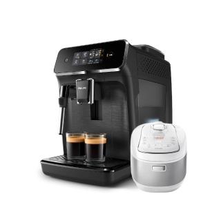 13752444 OL 【Philips 飛利浦】全自動義式咖啡機 EP2220+智慧萬用電子鍋/壓力鍋/萬用鍋 HD2140(白小萬)