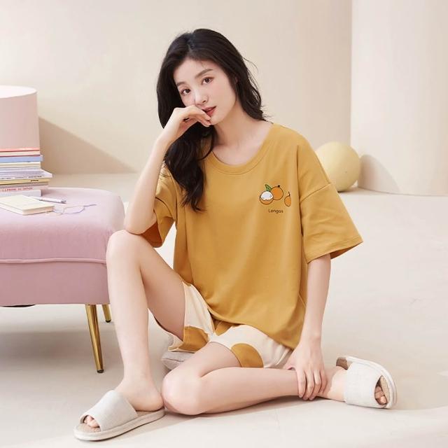 【Chic Chic 琪琪】1套組-多款任選-輕柔居家棉質舒適睡衣/睡裙(短袖睡衣/居家服/可愛睡衣/帶胸墊/家居服)