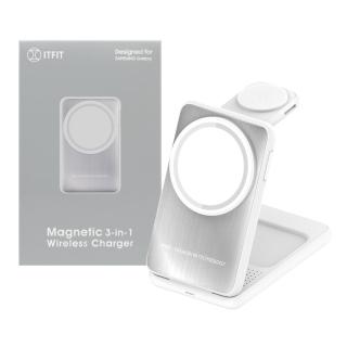 【Samsung 三星】原廠 ITFIT 三合一磁吸無線充電座 - 內附 60W USB-C 快充線(ITPW32)