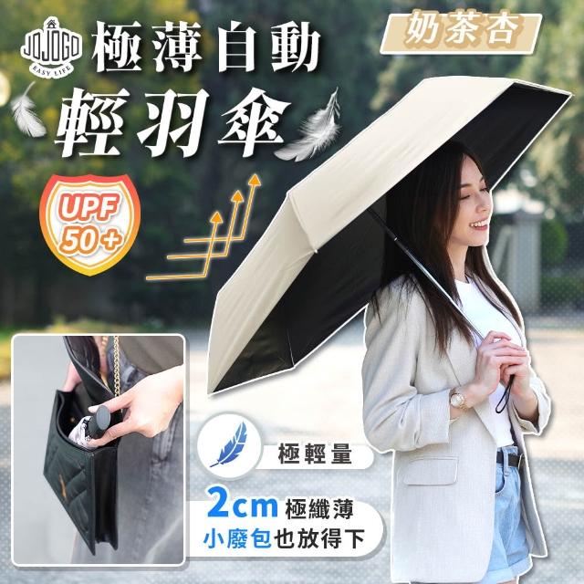 【JOJOGO 揪揪購】買一送一 極薄自動輕羽傘 自動傘 輕量傘 晴雨傘 黑膠傘 雨傘 速乾傘 輕羽傘