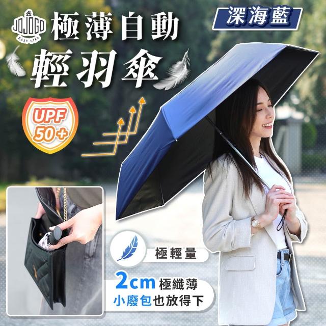 【JOJOGO 揪揪購】買一送一 極薄自動輕羽傘 自動傘 輕量傘 晴雨傘 黑膠傘 雨傘 速乾傘 輕羽傘