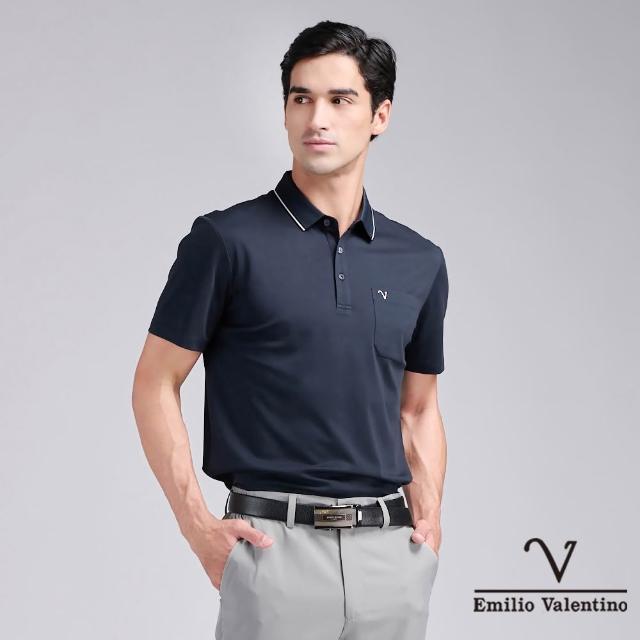 【Emilio Valentino 范倫鐵諾】男款 polo衫 短袖商務休閒 有口袋POLO衫男士上衣 吸排涼感/舒適棉 男(多款)