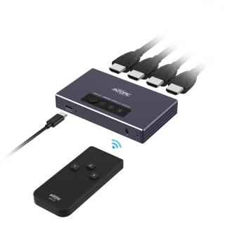 【INTOPIC】HDMI 4K60Hz 三對一切換器 HSW-210(附紅外線遙控器、USB to TYPE-C供電線)