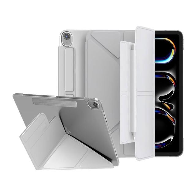 【YUNMI】iPad Air7/Air6/Air5/Air4 11吋 通用款 帶筆槽搭扣保護殼 Y折支架 平板保護套 智慧休眠防摔皮套
