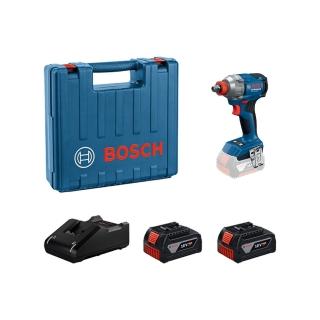 【BOSCH 博世】18V 免碳刷衝擊板手/起子機套裝(GDX 18V-285_4.0Ahx2)