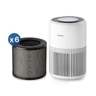 空氣清淨機推薦 【Philips 飛利浦】零元入手AC0950★六年份濾網組★奈米級勁護濾網(FY0910/30)6入組★適用12坪 (AC0950)