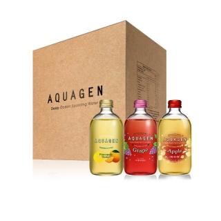 【AQUAGEN】綜合口味 海洋深層氣泡水/氣泡飲 330mlx9入/箱(無糖低卡/香檳口感/佐餐飲)