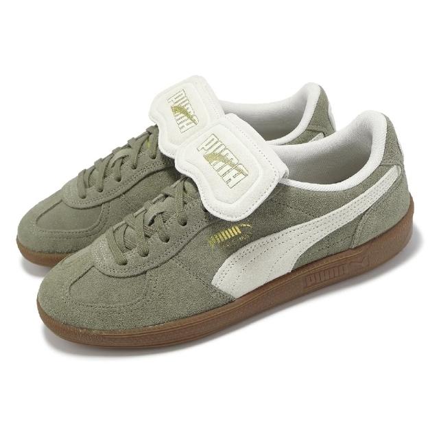 【PUMA】休閒鞋 Palermo Premium Suede 男鞋 女鞋 綠 米白 翻鞋舌 麂皮 德訓鞋(402350-02)