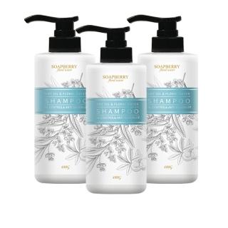 【古寶無患子】3入組 舒爽薄荷控油去屑純露洗髮精480g