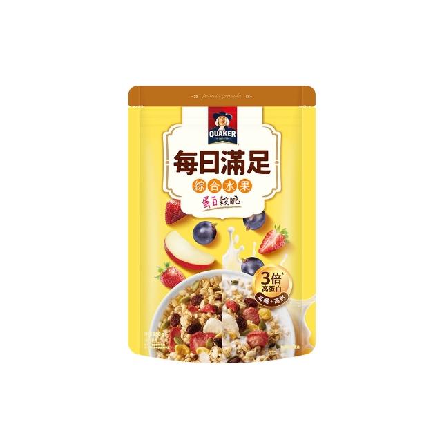 【QUAKER 桂格】每日滿足蛋白穀脆250g/袋-任選3袋(蜜香紅茶/海鹽焦糖/莓果派對/綜合水果/可可鮮莓)
