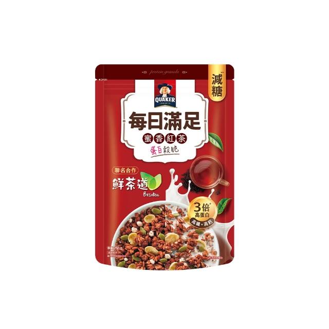 【QUAKER 桂格】每日滿足蛋白穀脆250g/袋-任選3袋(蜜香紅茶/海鹽焦糖/莓果派對/綜合水果/可可鮮莓)