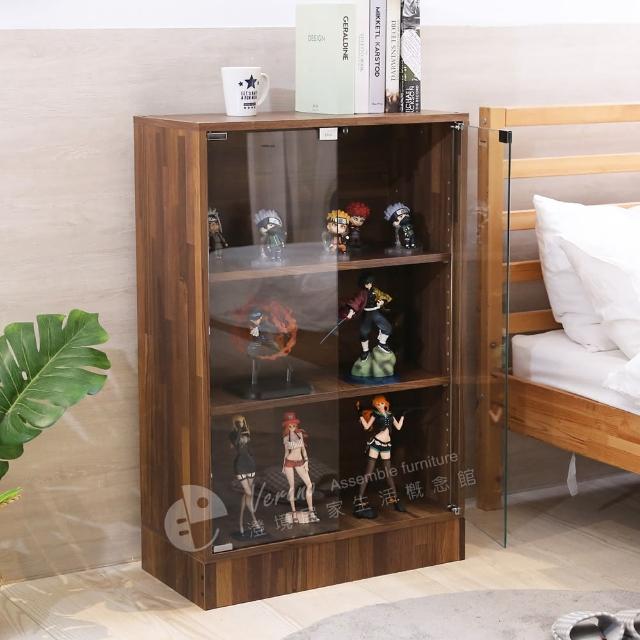 【Akira】附硬殼LED燈 MIT工業風60x40cm四層收納展示櫃 高92cm(模型櫃 公仔櫃 玻璃櫃 書櫃 防塵)