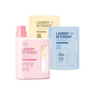 【LAVONS】除菌去漬洗衣精1正2補-蔚藍海岸 法式馬卡龍 氣泡香檳 無香(1800ml 1500mlx2)
