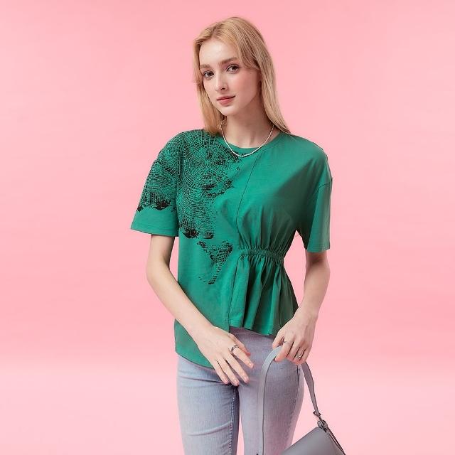 【ICHE 衣哲】Cop.Copine法式設計款抓褶鬆緊抽皺不規則超顯瘦造型上衣