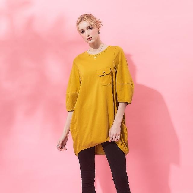 【ICHE 衣哲】Cop.Copine法式簡約繭型空氣感造型長版上衣洋裝(兩穿)