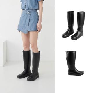 【SANDARU 山打努】雨靴 好穿脫寬筒增高柔軟長筒靴 雨鞋 防水鞋 雨具(黑)