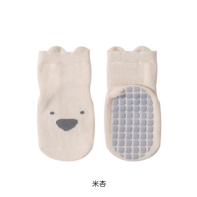 【橘魔法】大地色系動物表情地板襪(防滑膠點 止滑  襪子 室內襪 兒童 童襪鞋 男童 女童 兒童 童襪 童裝)