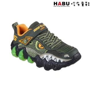 【HABU 哈布童鞋】SKECHERS 男童系列 中童 恐龍 燈鞋 400121L0LV(Skech-O-Saurus Light 2.0)