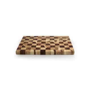 【CUOCO】純淨自然系列-頂級棋盤格原木砧板(37x26cm)