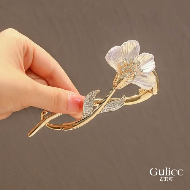 【Gulicc 古莉可】髮夾 閃鑽輕奢 扭扭夾(雙11 生日 髮飾 頭飾 鯊魚夾 抓夾 禮物)