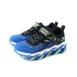 【SKECHERS】SKECHERS S-Lights 運動鞋 電燈鞋 有開關 魔鬼氈 藍/黑 童鞋 400165LBBLM no942