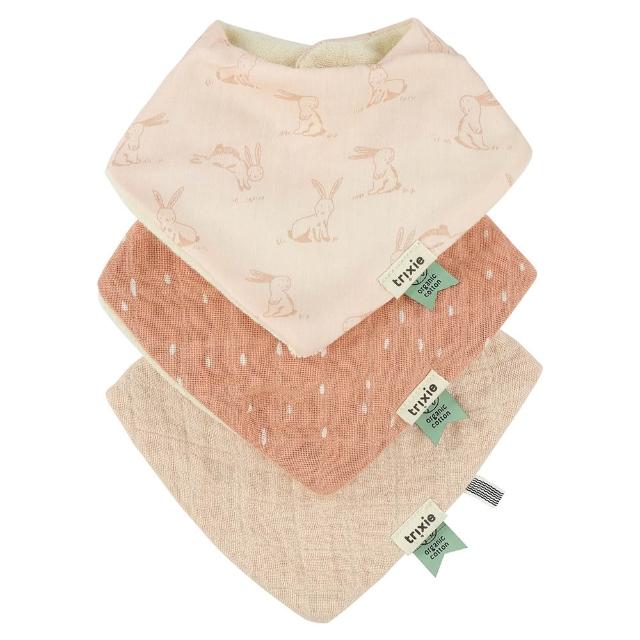 【Trixie 比利時】有機棉三角兜3件組 多款可選(圍兜 副食品圍兜 口水巾)