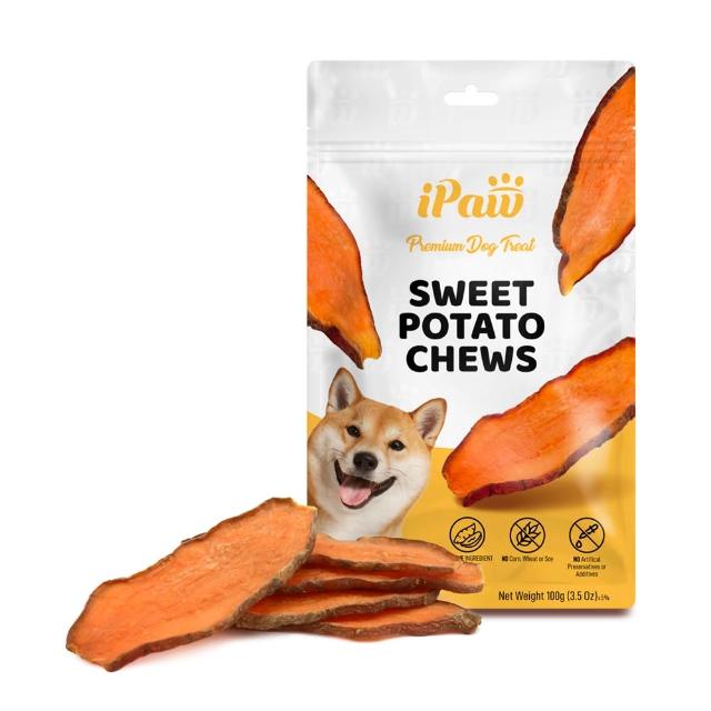 【iPaw】100%純天然地瓜乾 3入組(狗零食/地瓜乾/台灣製造/寵物零食)