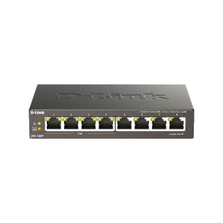 【D-Link】DGS-1008P 8埠port 1000M Gigabit超高速乙太網路桌上型無網管壁掛金屬PoE交換器GE switch Hub