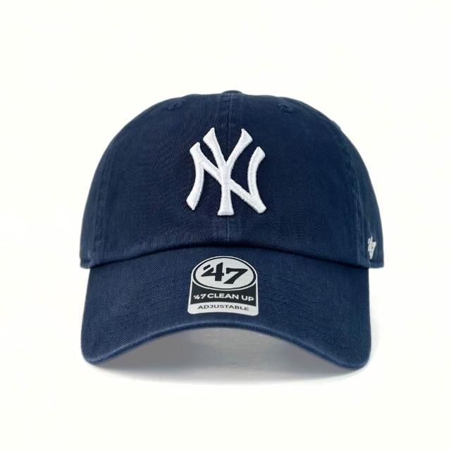 【47brand】CLEAN UP 紐約洋基鴨舌帽 經典MLB男女棒球帽 水洗款金屬環扣老帽 軟頂剌繡大標NY彎帽
