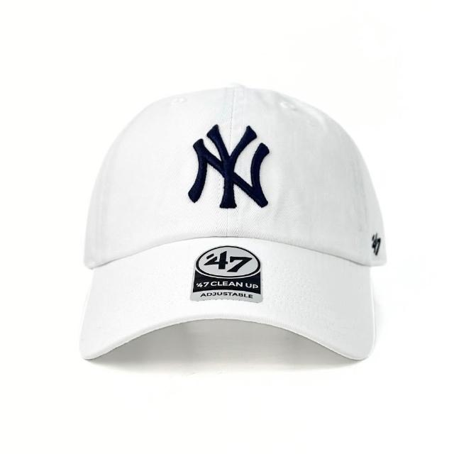 【47brand】CLEAN UP 紐約洋基鴨舌帽 經典MLB男女棒球帽 水洗款金屬環扣老帽 軟頂剌繡大標NY彎帽