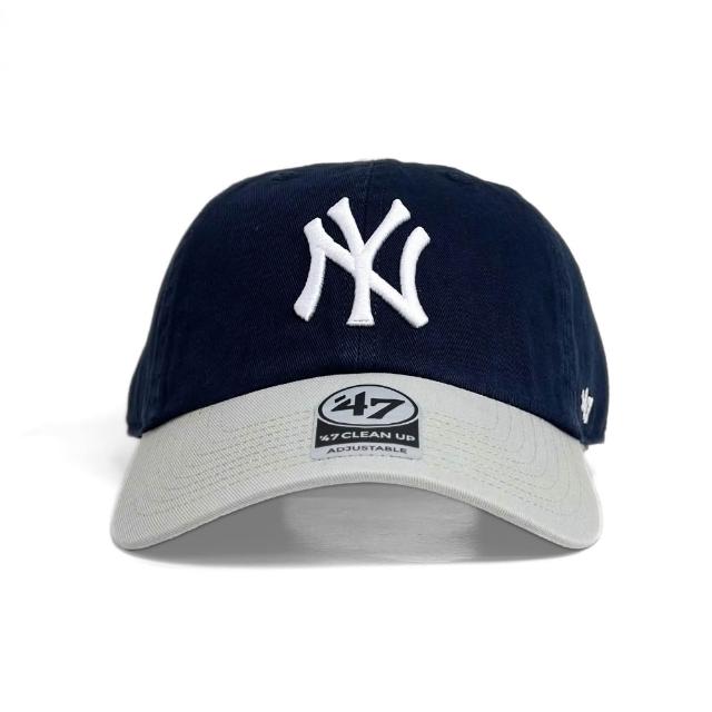 【47brand】CLEAN UP 紐約洋基鴨舌帽 經典MLB男女棒球帽 水洗款金屬環扣老帽 軟頂剌繡大標NY彎帽