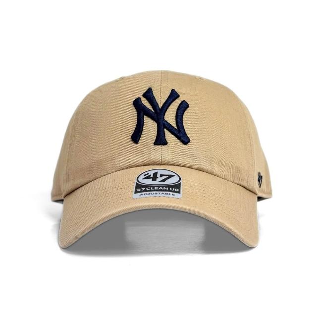 【47brand】CLEAN UP 紐約洋基鴨舌帽 經典MLB男女棒球帽 水洗款金屬環扣老帽 軟頂剌繡大標NY彎帽