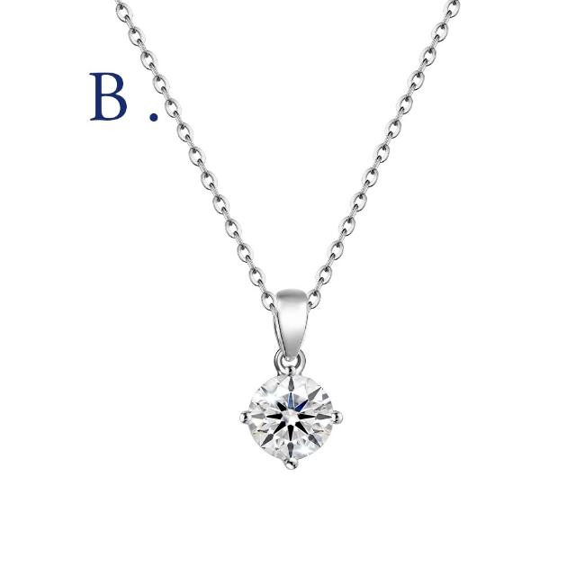 【IS DIAMOND】買一送一 IGI 1克拉鉑金台 D/ VS1 鑽石項鍊/手鍊 任選(培育鑽石) 送50分鑽石線戒