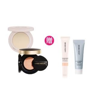 【LAURA MERCIER 蘿拉蜜思】輕鬆補妝旅行組(煥顏透明柔霧蜜粉餅6.5g+煥顏氣墊粉餅 15g)