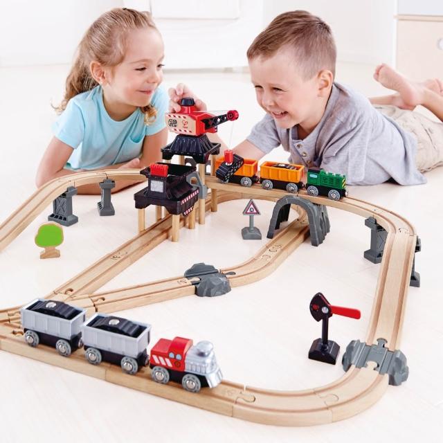 【Hape】超好玩奢華軌道組5款任選(夜光恐龍/城市軌道車/採礦運輸/火車/軌道遊戲/玩具車)